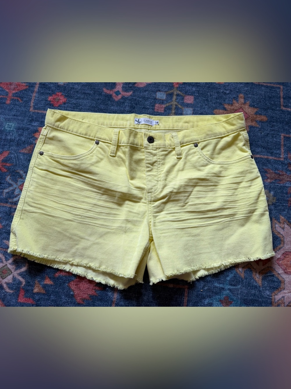 Carve Designs Women's Pale Yellow Denim Cutoff Shorts